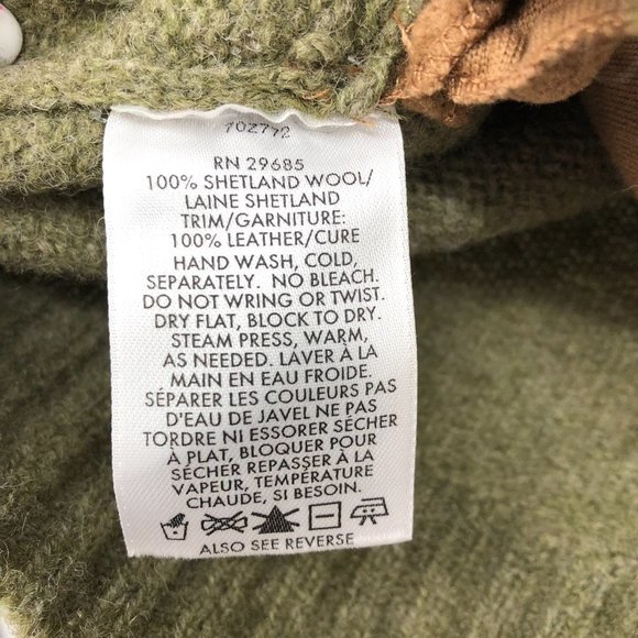 Pendleton Shetland Wool Olive Green Quarter Zip suede elbow patch sweater SP - Picture 13 of 16